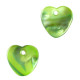 Shell charm round 8mm Heart 9-11mm Spring green